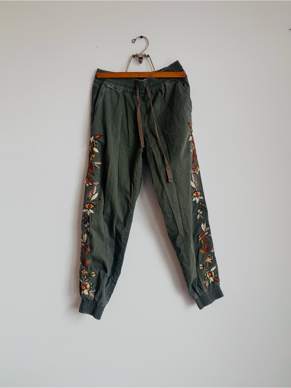 DRIFTWOOD Olive Green Embroidered Jogger Sweatpants